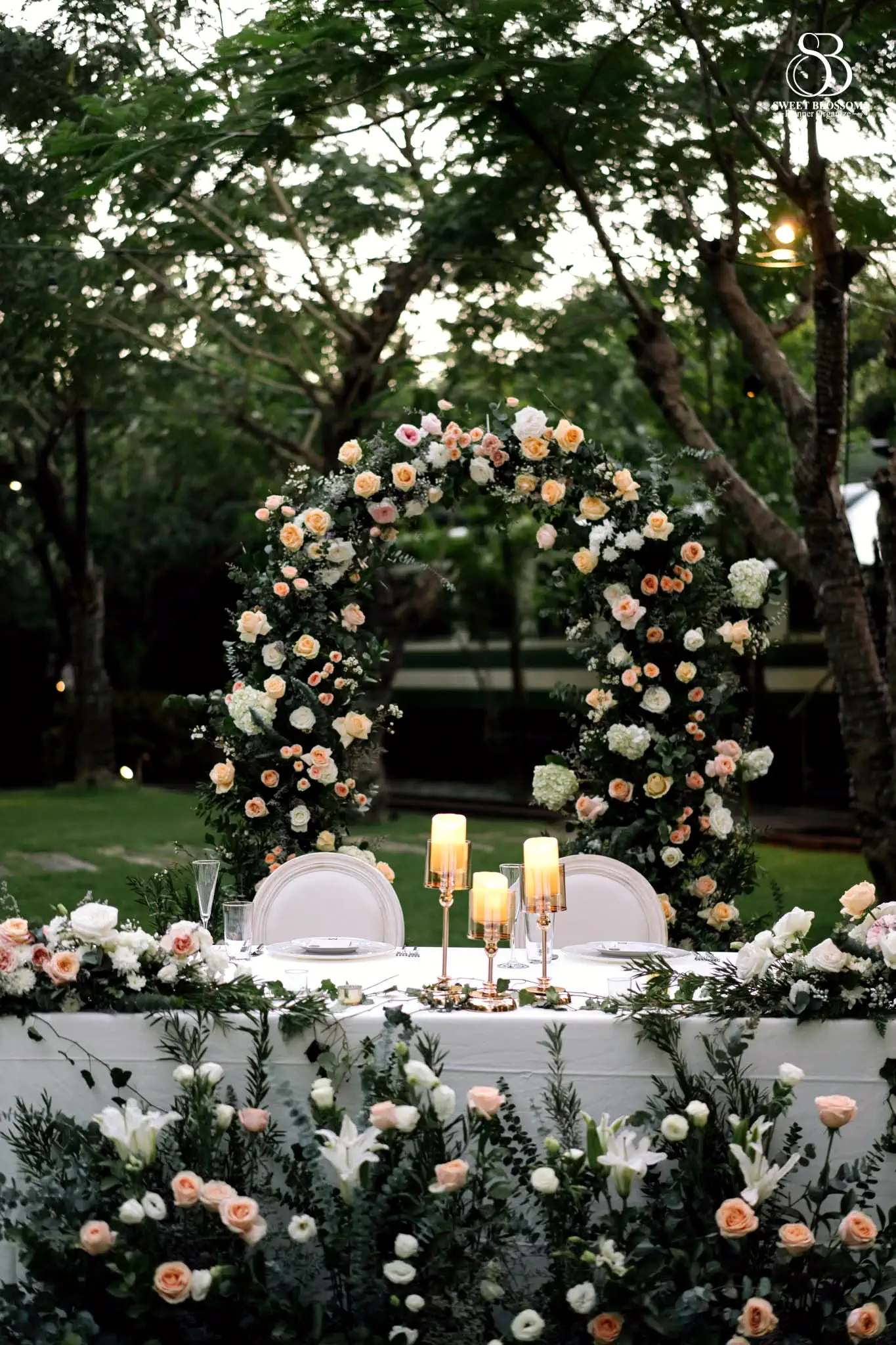 Wedding ceremony setting and decoration by Sweet Blossom in Khao Yai